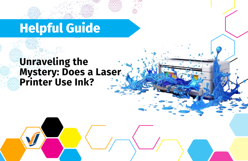 Laser printer with cyan ink splashing all over it