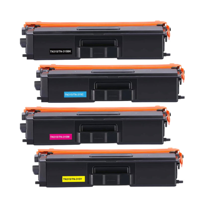 Brother TN315 Toner Cartridge Compatible High-Yield 4 Pack Bundle (Replaces TN310)
