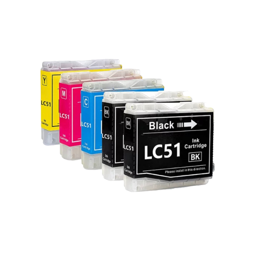 Brother LC51 Compatible Ink Cartridge 5 Pack Bundle