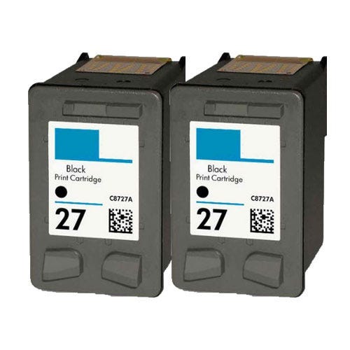 HP 27 Black (C8727AN) Compatible Ink Cartridge 2/Pack Bundle