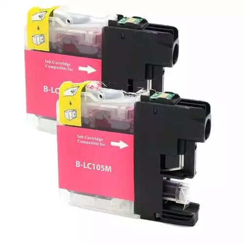 Brother LC105M Compatible Magenta Super High-Yield Ink Cartridge 2/Pack Bundle