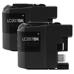 Brother LC207BK Compatible Black Super High-Yield Ink Cartridge 2/Pack Bundle