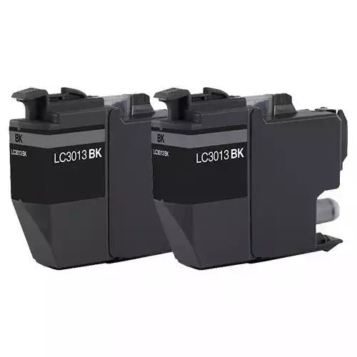 Brother LC3013BK Black Compatible High Yield Ink Cartridge 2/Pack Bundle