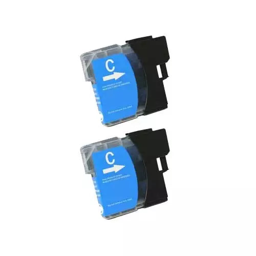 Brother LC61C Compatible Cyan Ink Cartridge 2/Pack Bundle