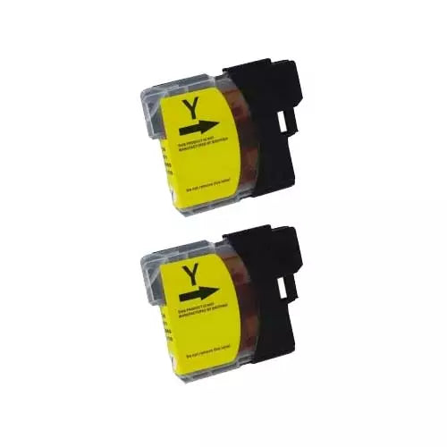 Brother LC61Y Compatible Yellow Ink Cartridge 2/Pack Bundle