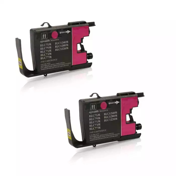 Brother LC75M (Replaces LC71M) Compatible Magenta High-Yield Ink Cartridge 2/Pack Bundle