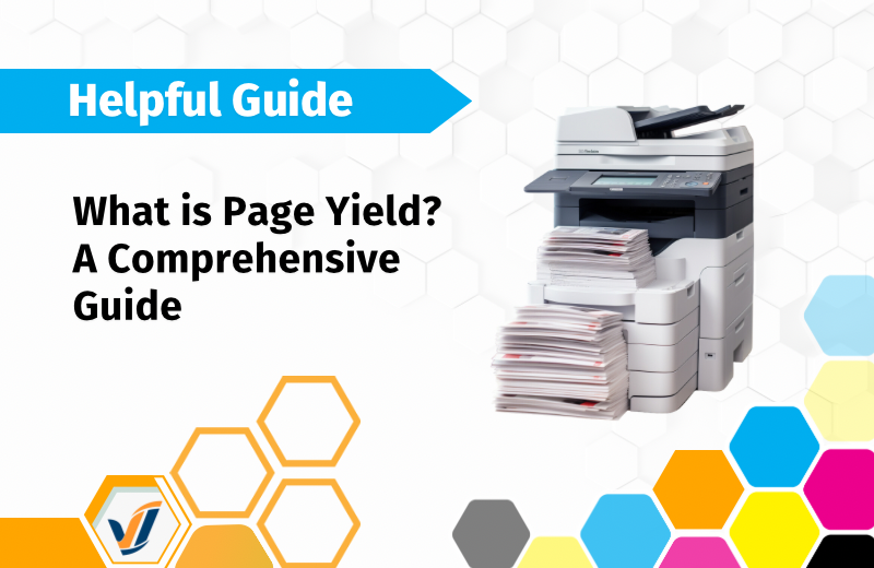 “What is page yield?” - large laser printer with stacks of paper piled around it 