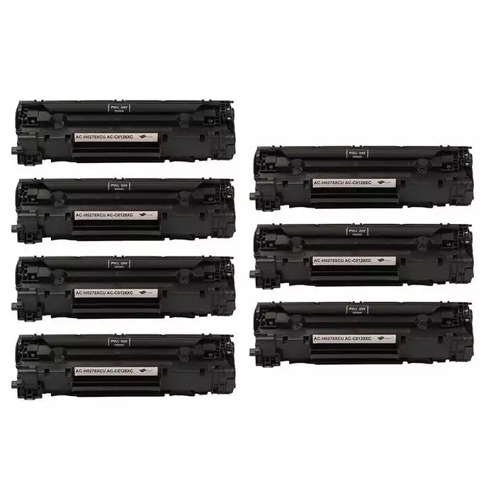 HP 78A (CE278A) Black Compatible Jumbo Toner Cartridge 7 Pack Bundle