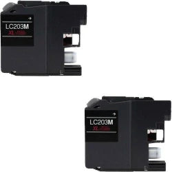 Brother LC203 Ink - Compatible Magenta High-Yield Cartridge 2/Pack Bundle (Replaces LC201)