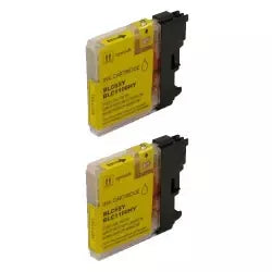 Brother LC65Y Compatible Yellow High-Yield Ink Cartridge 2/Pack Bundle
