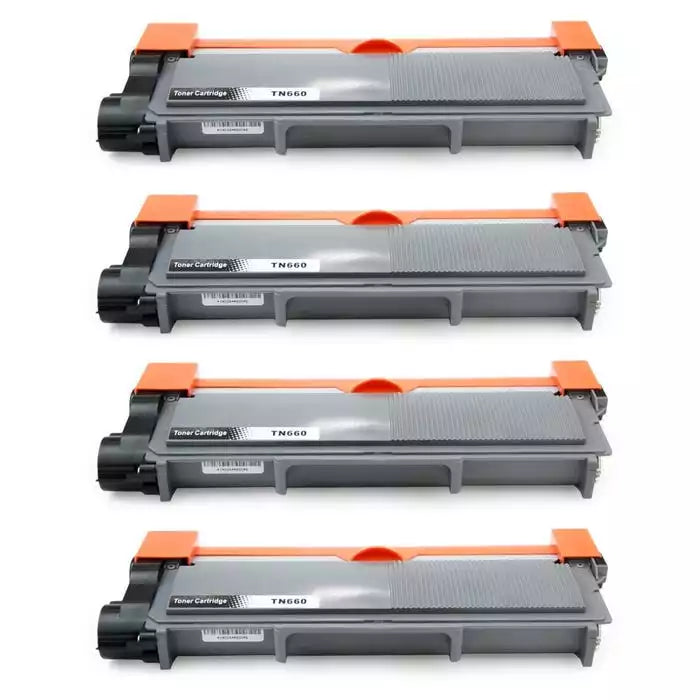 Brother TN660 (Replaces TN630) Black Compatible High-Yield Toner Cartridge 4 Pack Bundle