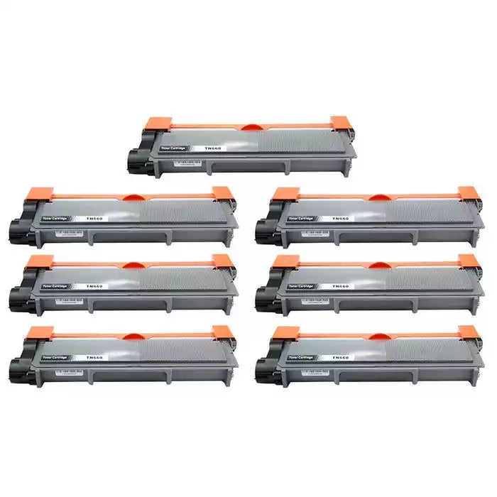 Brother TN660 (Replaces TN630) Black Compatible High-Yield Toner Cartridge 7 Pack Bundle
