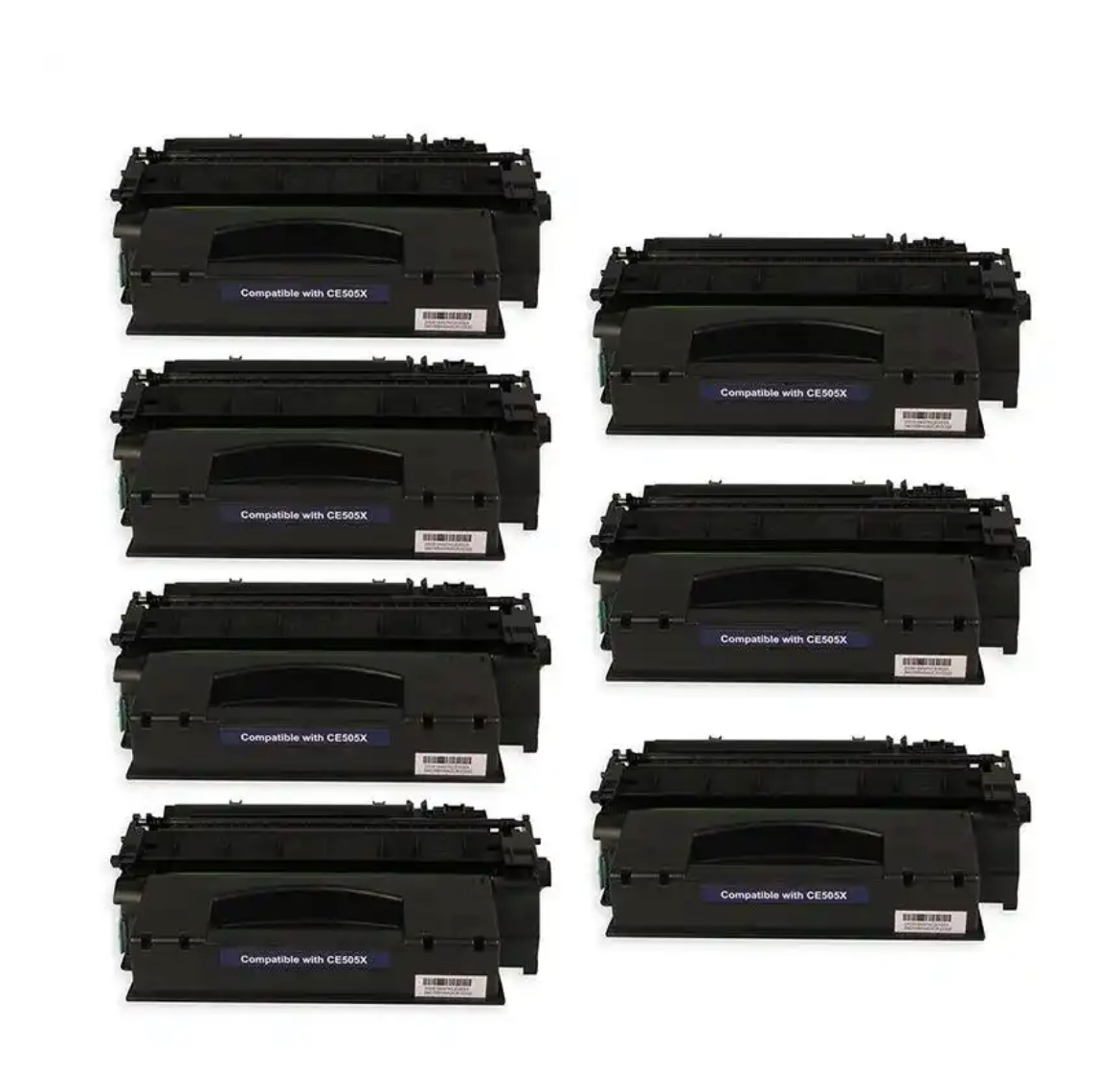 HP 05X (CE505X) Black Compatible High-Yield Toner Cartridge 7 Pack Bundle